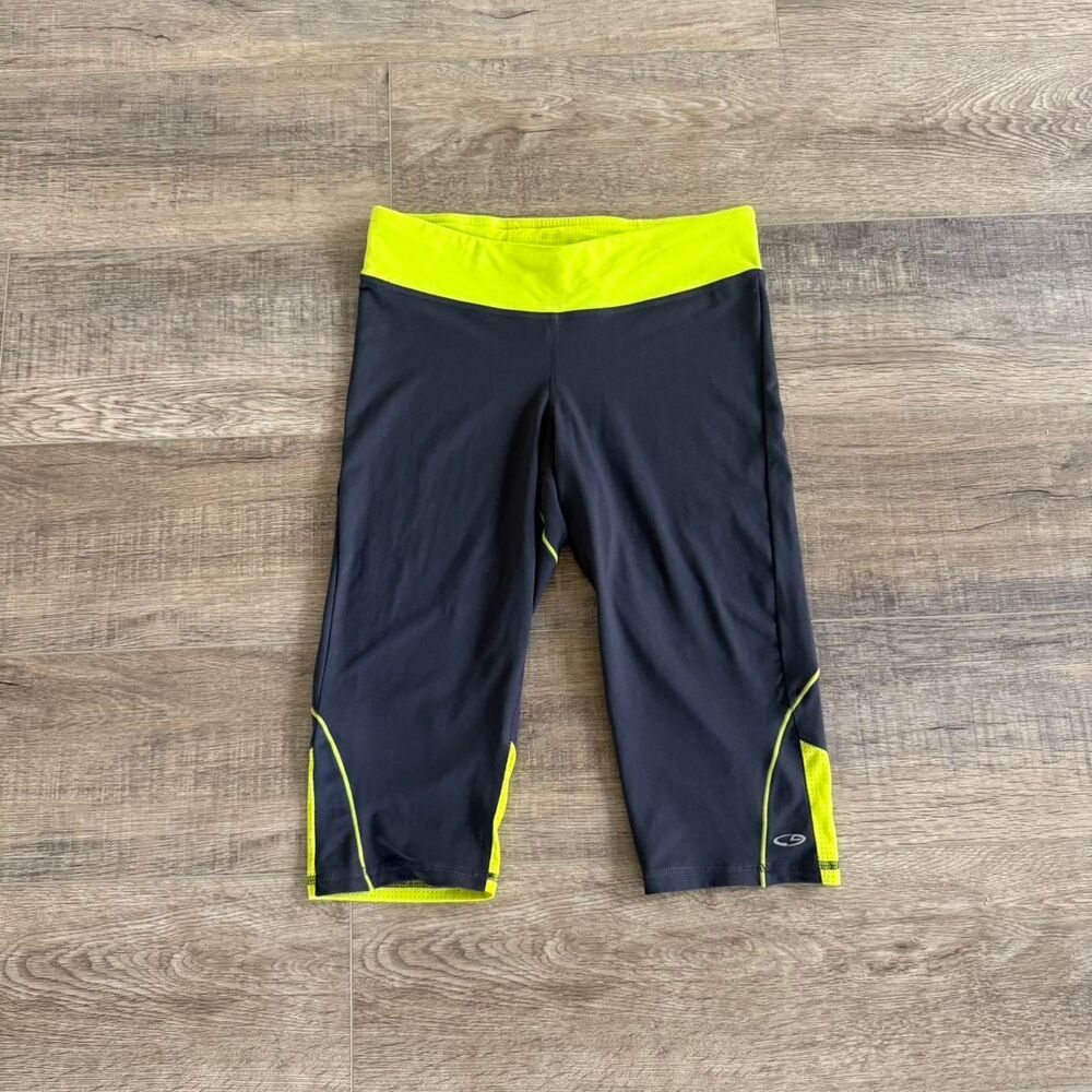 Champion gray and yellow biker shorts Medium